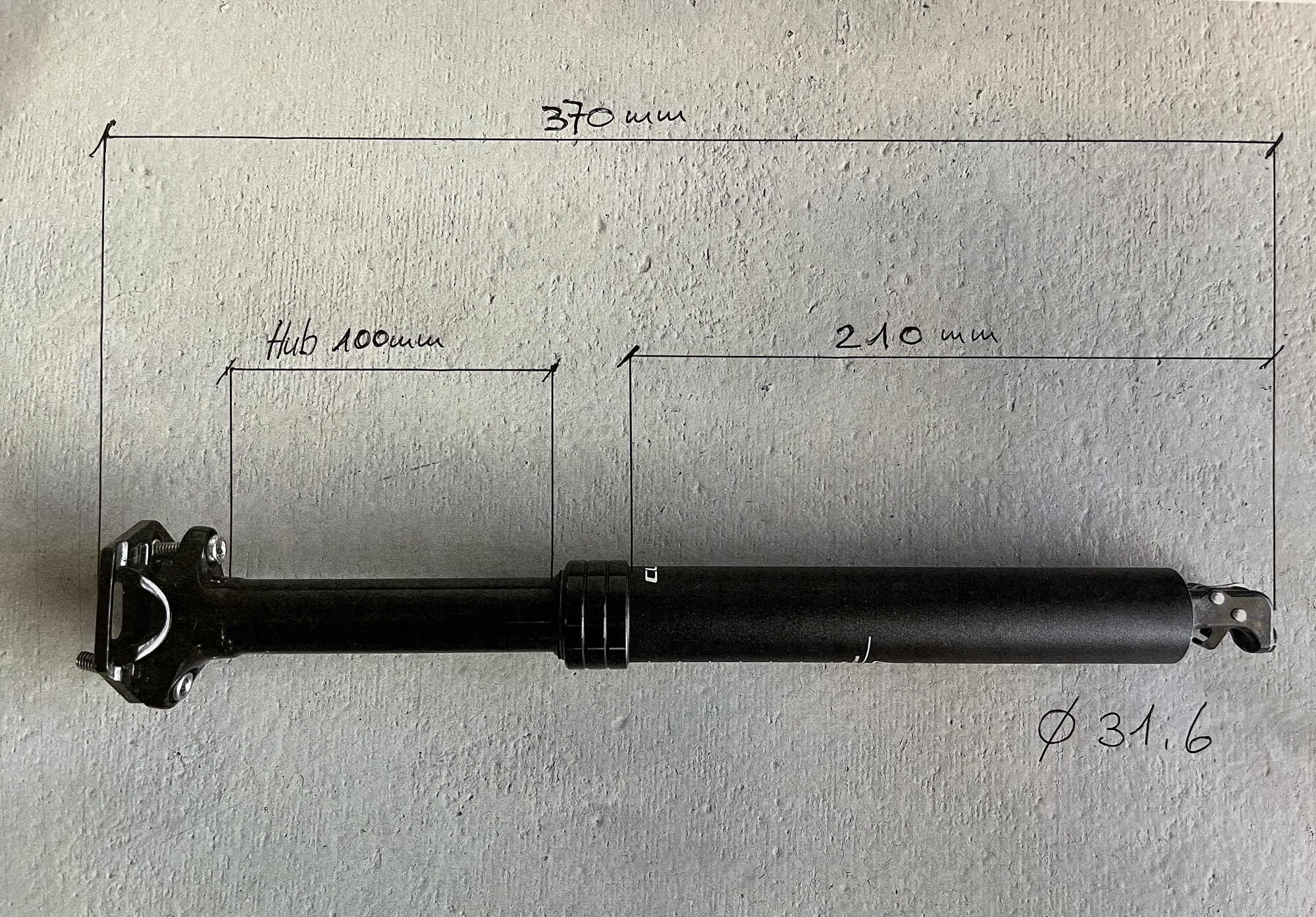 Sattelstütze absenkbar Cube Ø 31,6 / 100mm Neu